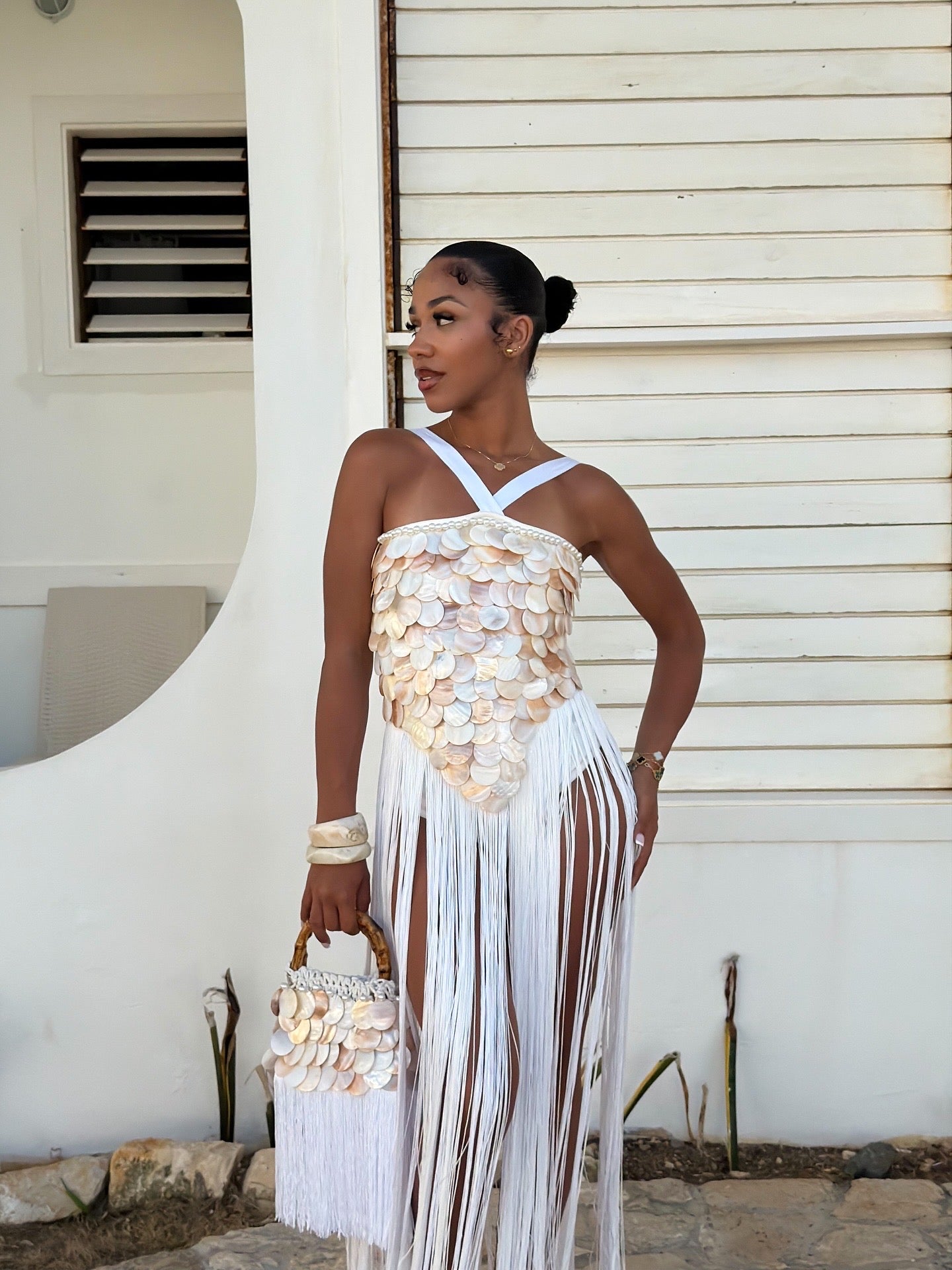 Mother Of Pearl Tassel Dress
