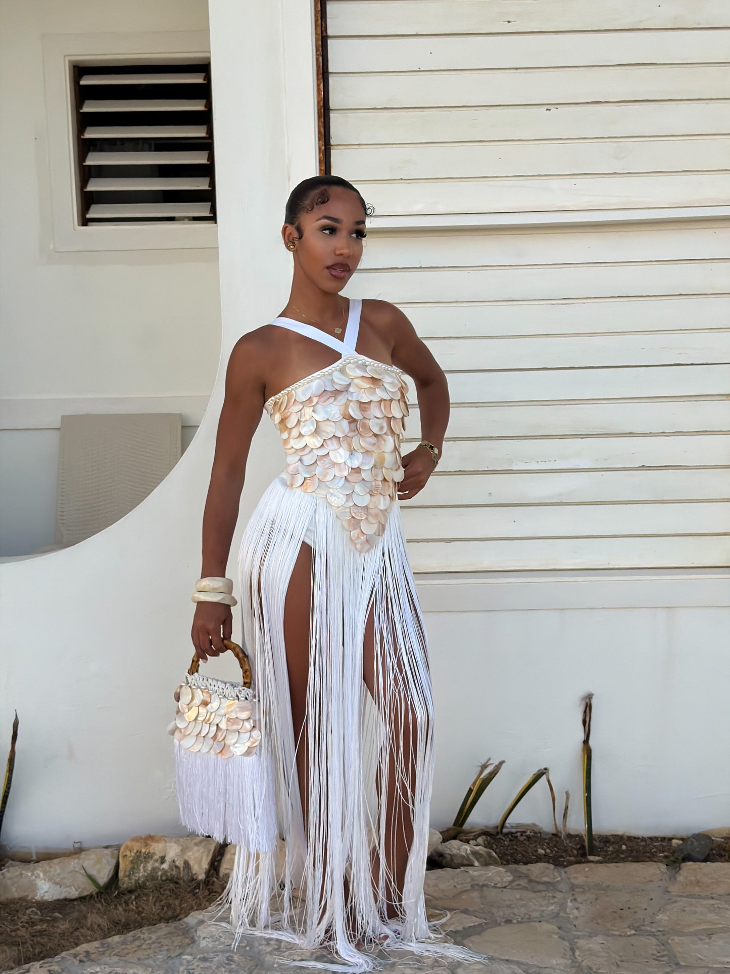 Mother Of Pearl Tassel Dress