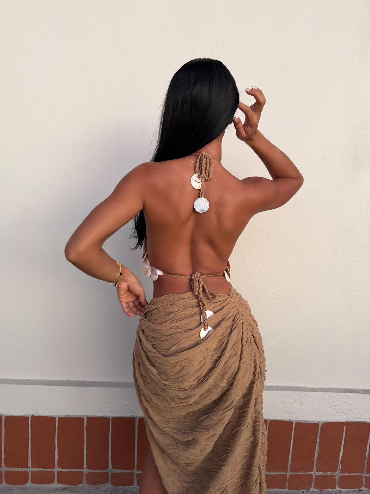 Mother Of Pearl Knitted Crop Top
