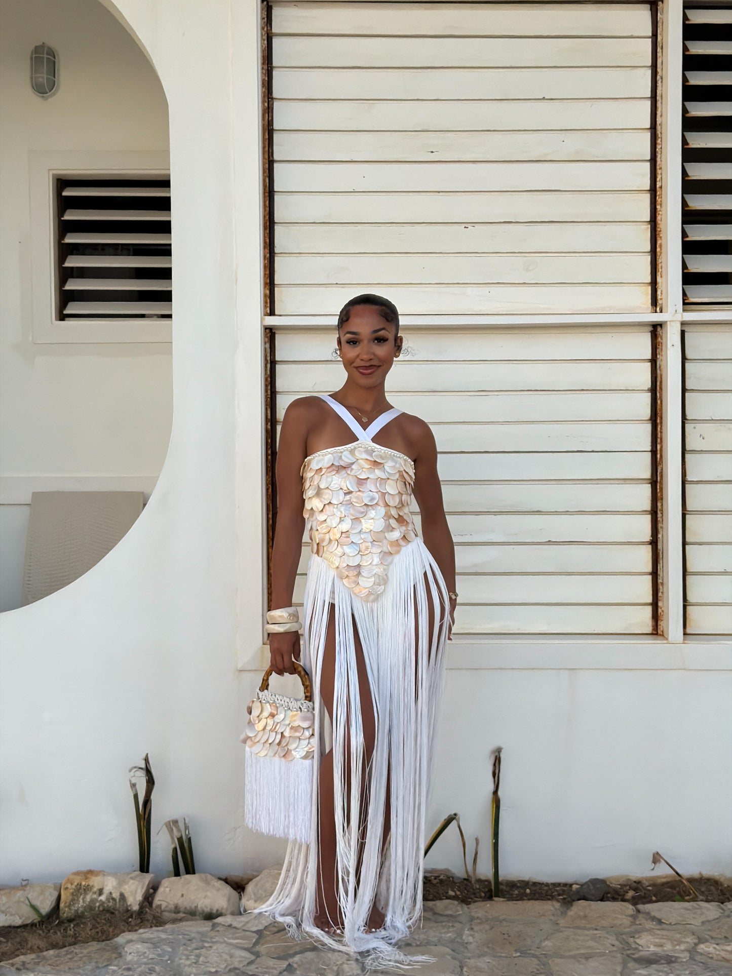 Mother Of Pearl Tassel Dress