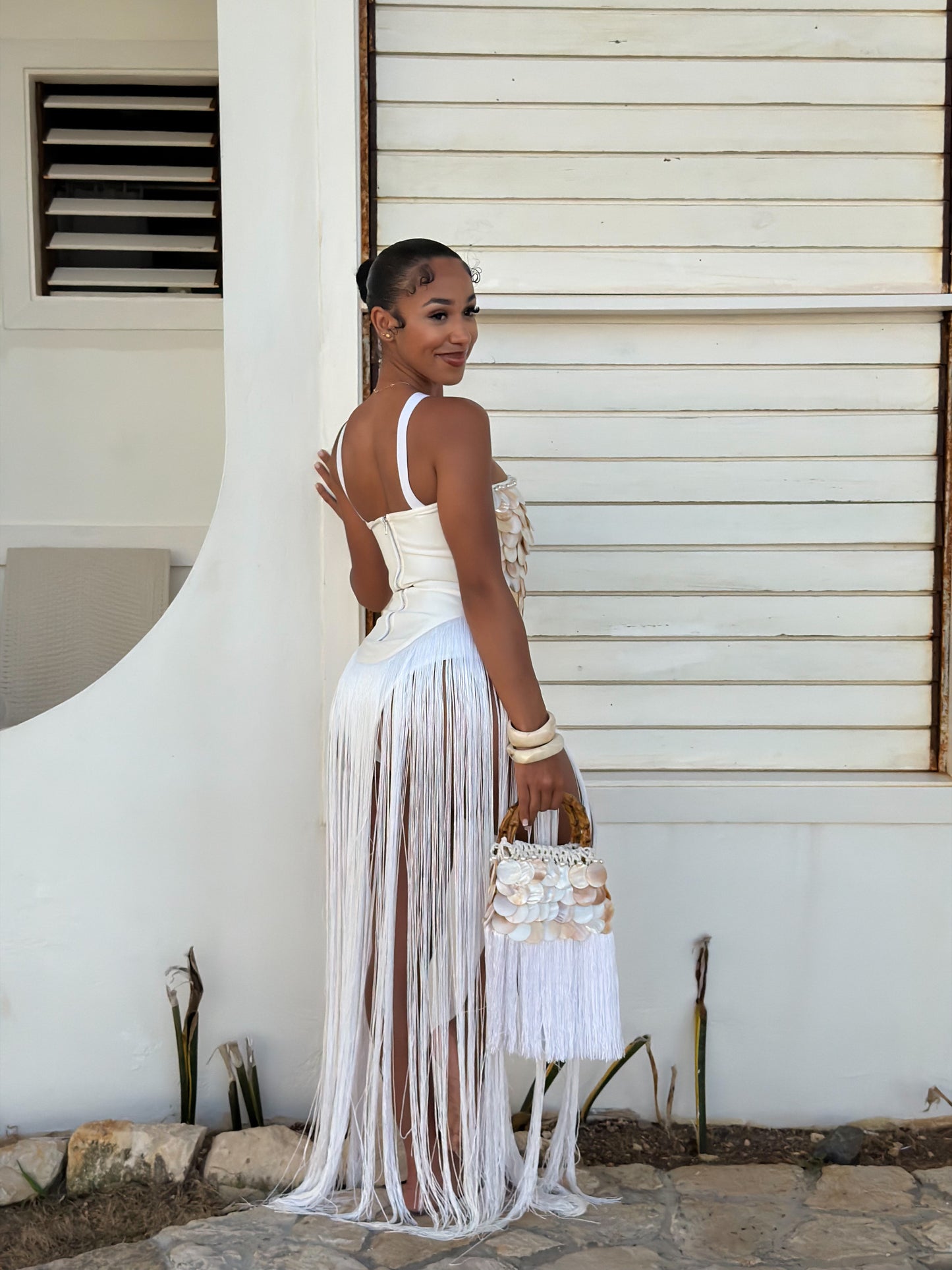 Mother Of Pearl Tassel Dress