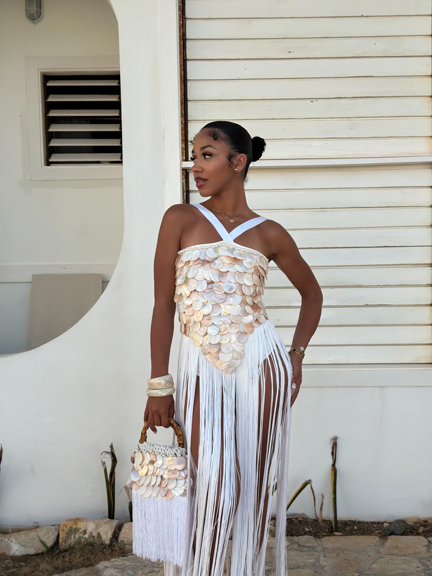 Mother Of Pearl Tassel Dress