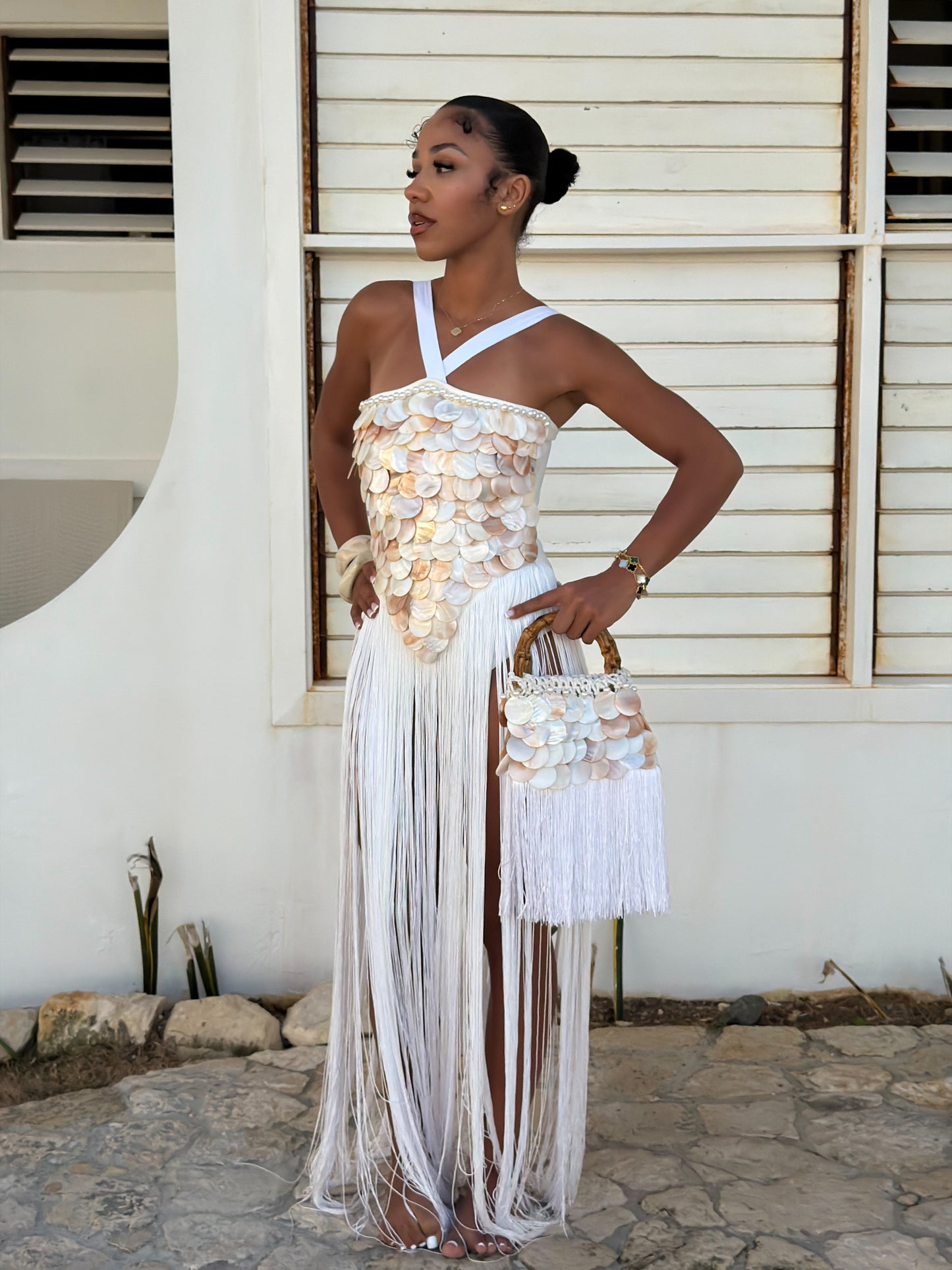 Mother Of Pearl Tassel Dress